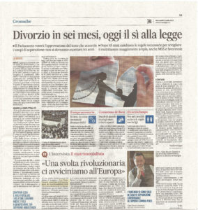 il-messaggero-22-4-2015-284x300 Divorzio in sei mesi, oggi sì alla legge